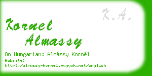 kornel almassy business card