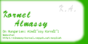 kornel almassy business card